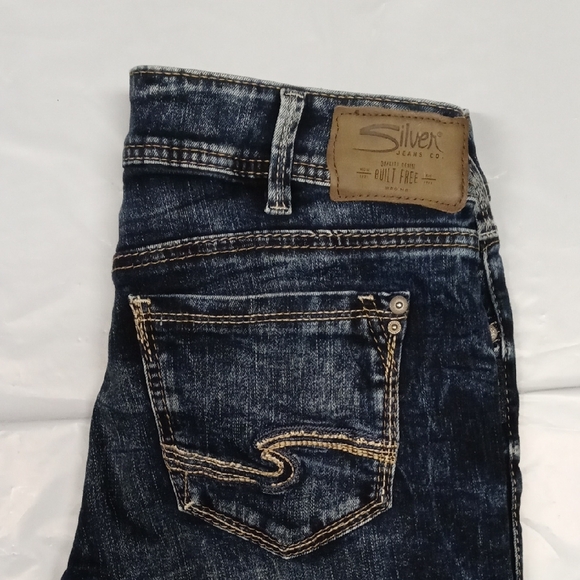 Silver Jean Co Womens Blue Skinny Denim Signature Stitch - Picture 3 of 10